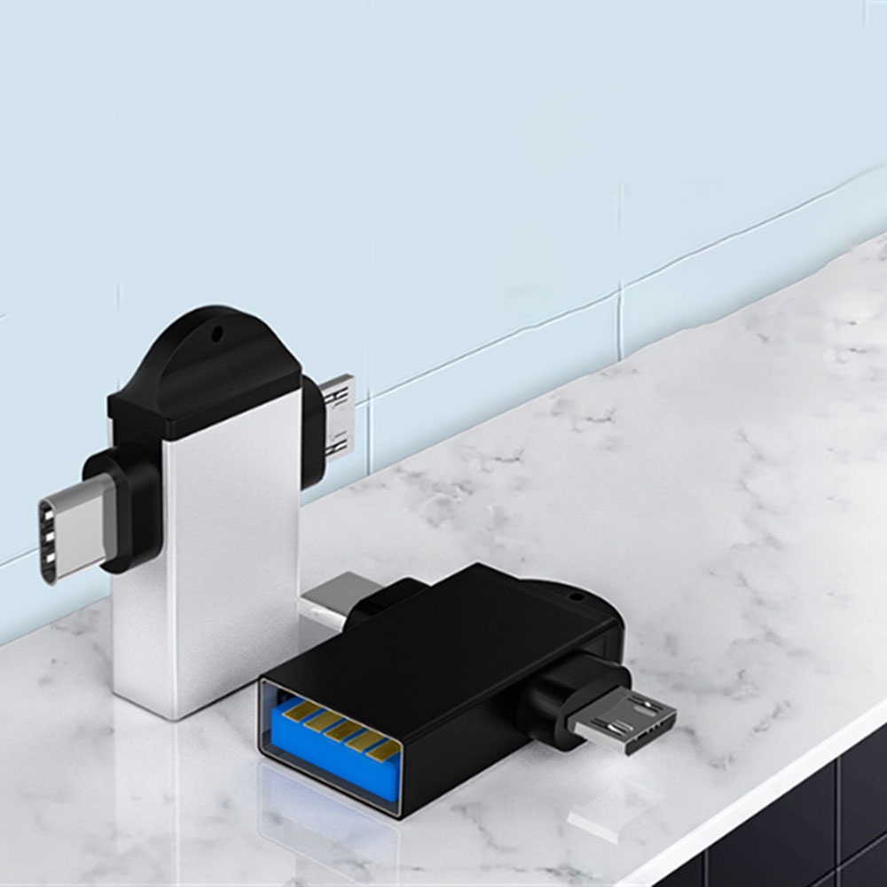 3 In 1 Adapter Konverter USB Ke Tipe-c Mikro Untuk Tablet / Hard Disk Drive