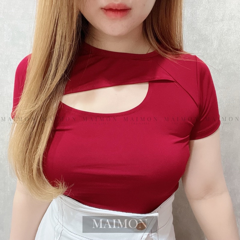 Jersey Cut Out T Shirt | Atasan Wanita Korean Fashion | Maimon Grosir