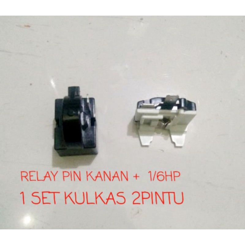 1 set Relay 1 pin Overload 1/6 Kulkas 2 Pintu