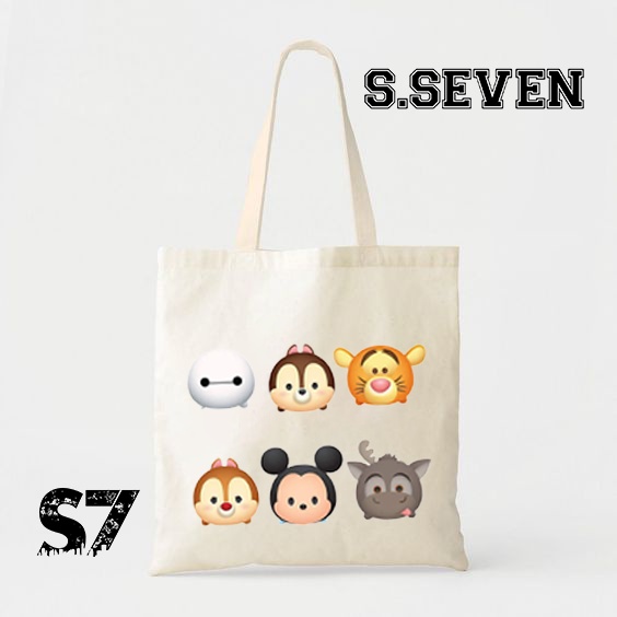 TOTE BAG KANVAS / TOTE BAG WANITA / TOTE BAG  Disney Tsum Tsum part 2