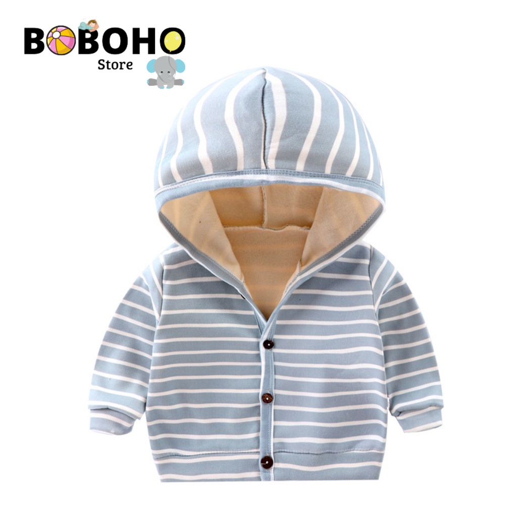 BOBOHO - JAKET ANAK HOODIE IMPORT MOTIF GARIS /JAKET ANAK MUSIM SEMI / JAKET ANAK UNISEX / JAKET HOODIE IMPORT PREMIUM