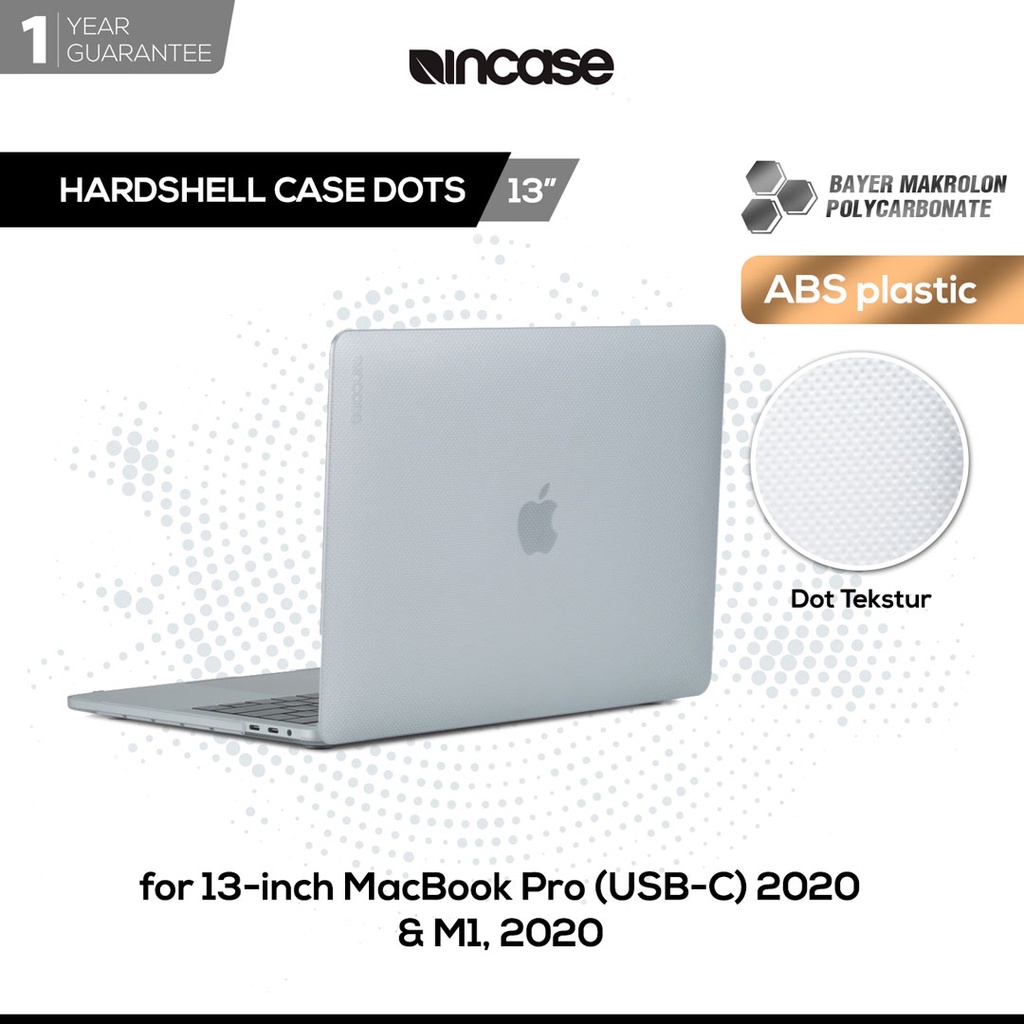 Incase Hardshell Case for MacBook Pro 13 inch M1 2020 (USB-C) - Dots Clear (INMB200629-CLR) | Case M