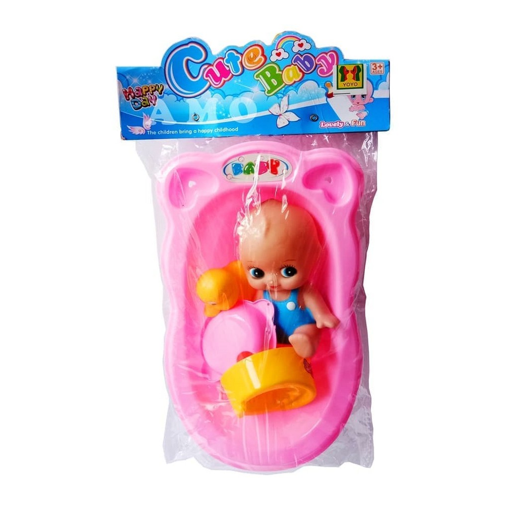 BATHTUB BABY DOLL PINK BY CILUKBA TOYS - CB0494