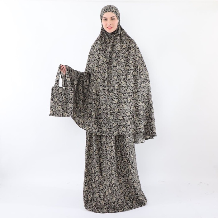 Jual Mukena Tazbiya Batik Paisley Green (Mukena Rayon Premium Dewasa)