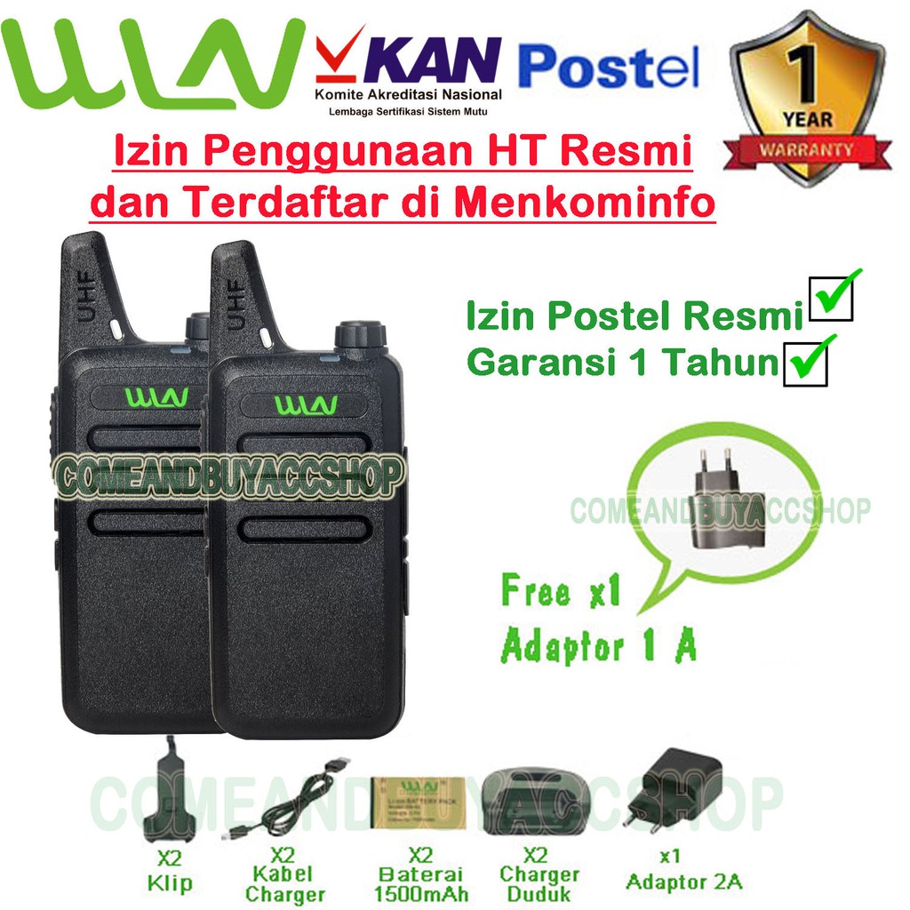 Original Walkie Talkie WLN HT Two-Way Radio (isi 2pcs) KD-C1