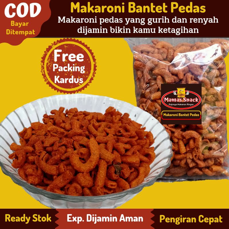 

Makaroni Bantet Pedas Makroni Bantat Daun Jeruk Renyah Gurih 250 Gram Snack Cemilan Kiloan Makanan Ringan Jajan Lebaran Jajanan kekinian Rasa Pedas Asin Oleh Oleh Khas Blora