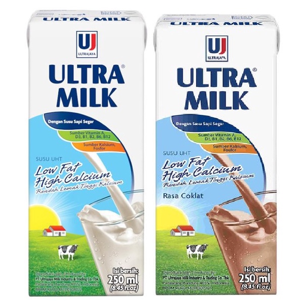 

Ultra Milk Low Fat Plain Choco 250 ml - Susu UHT