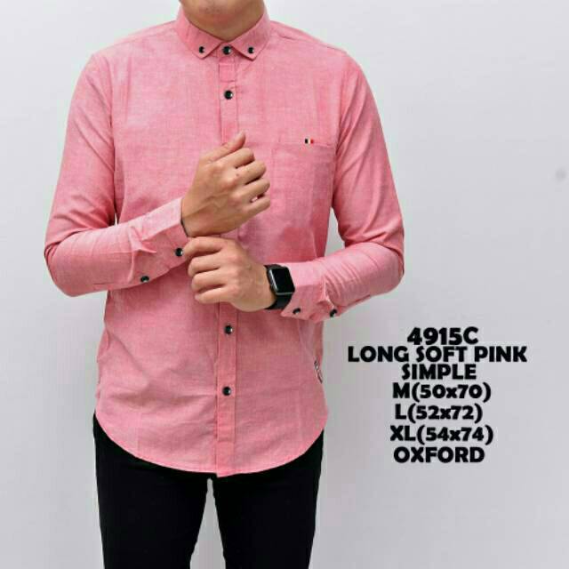 hem pria , hem pria lengan panjang PINK DUSTY PINK KEMEJA PRIA PANJANG PAKAIAN PRIA KEMEJA DUSTY PIN