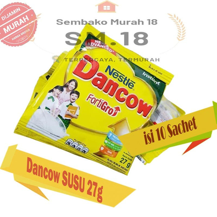 

DANCOW SACHET 27 GR X 10 SACHET RASA VANILA - SUSU BUBUK MURAH LARIS