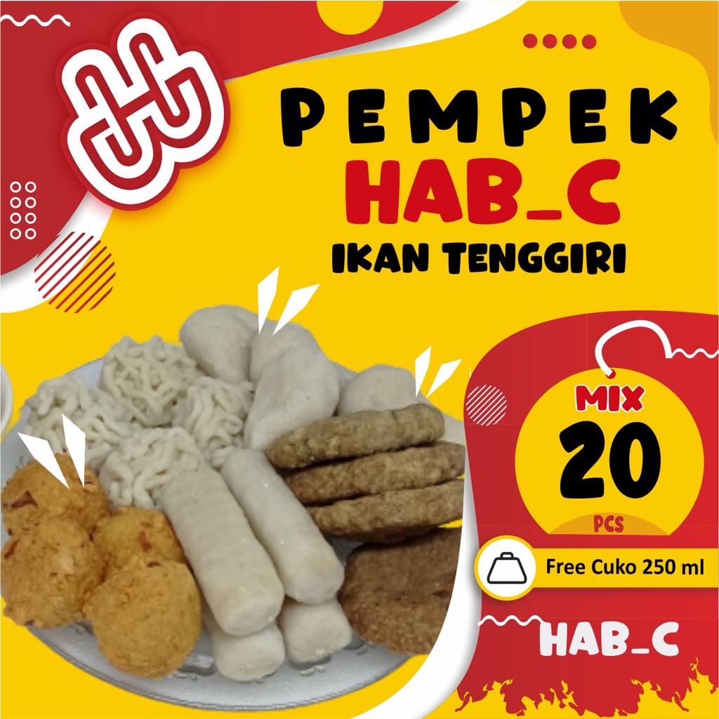 

Pempek Hab_c | Paket 20 Pcs Mix | Pempek palembang | Asli Ikan tenggiri