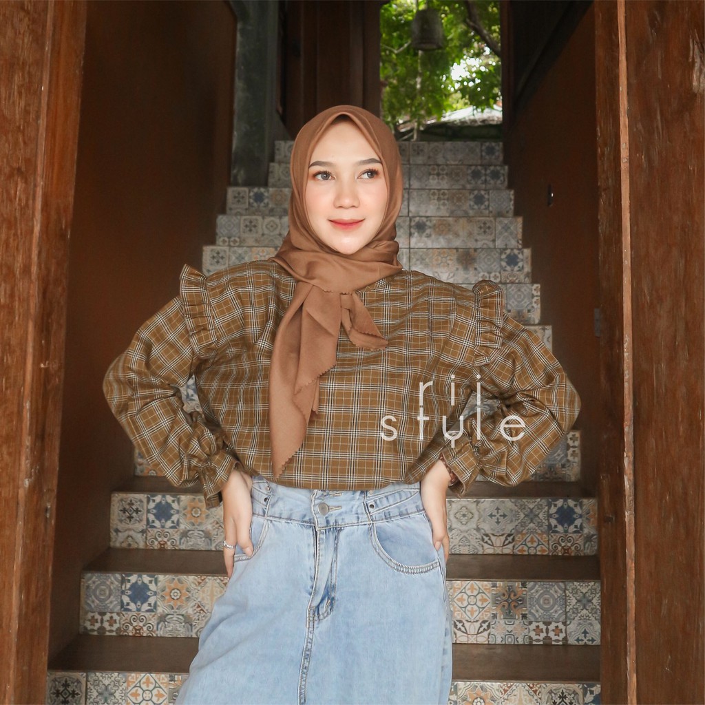 RD FASHION RUBI TOP BLOUSE BAHAN MICRO MOTIF