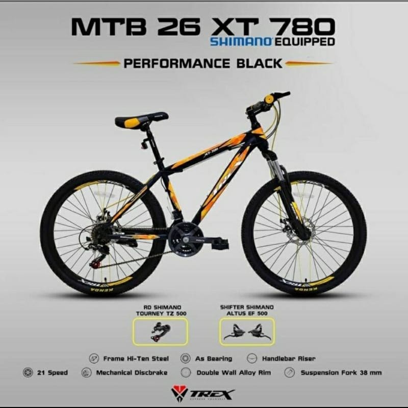 Sepeda Gunung MTB 24 dan 26 inch XT 780 Trex XT780 24" 26"