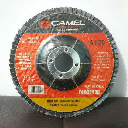 Amplas Susun grit 120 Mata Gerinda Flap Disc 4&quot; Harga Per Kotak (C357K)