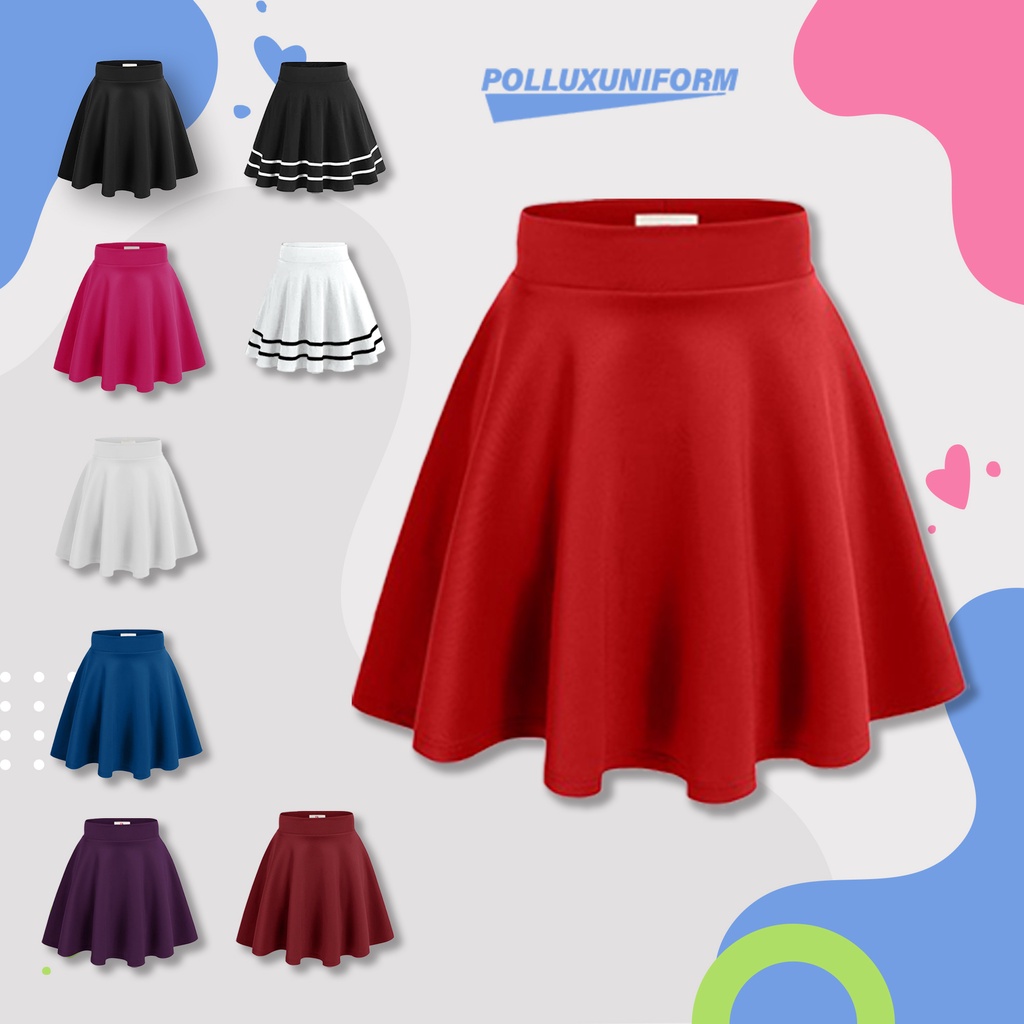 Rok MIni korea Rok Mini skirt Rok Tennis Rok Mini Flare Rok Pendek Wanita Rok Senam Rok Aerobic