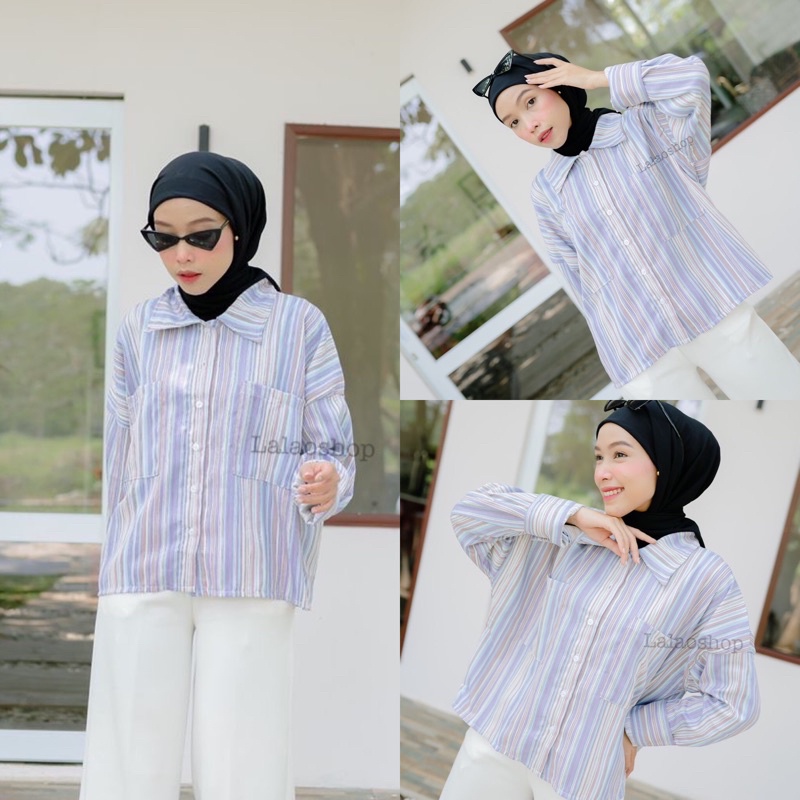 Cute Pastel Shirt (kemeja garis2 dengan warna pastel)