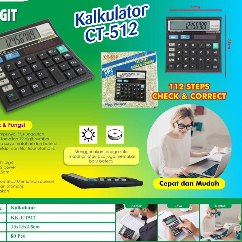 

Baru - Kalkulator Calculator Model Citizen CT512 CT 512 12 Digit