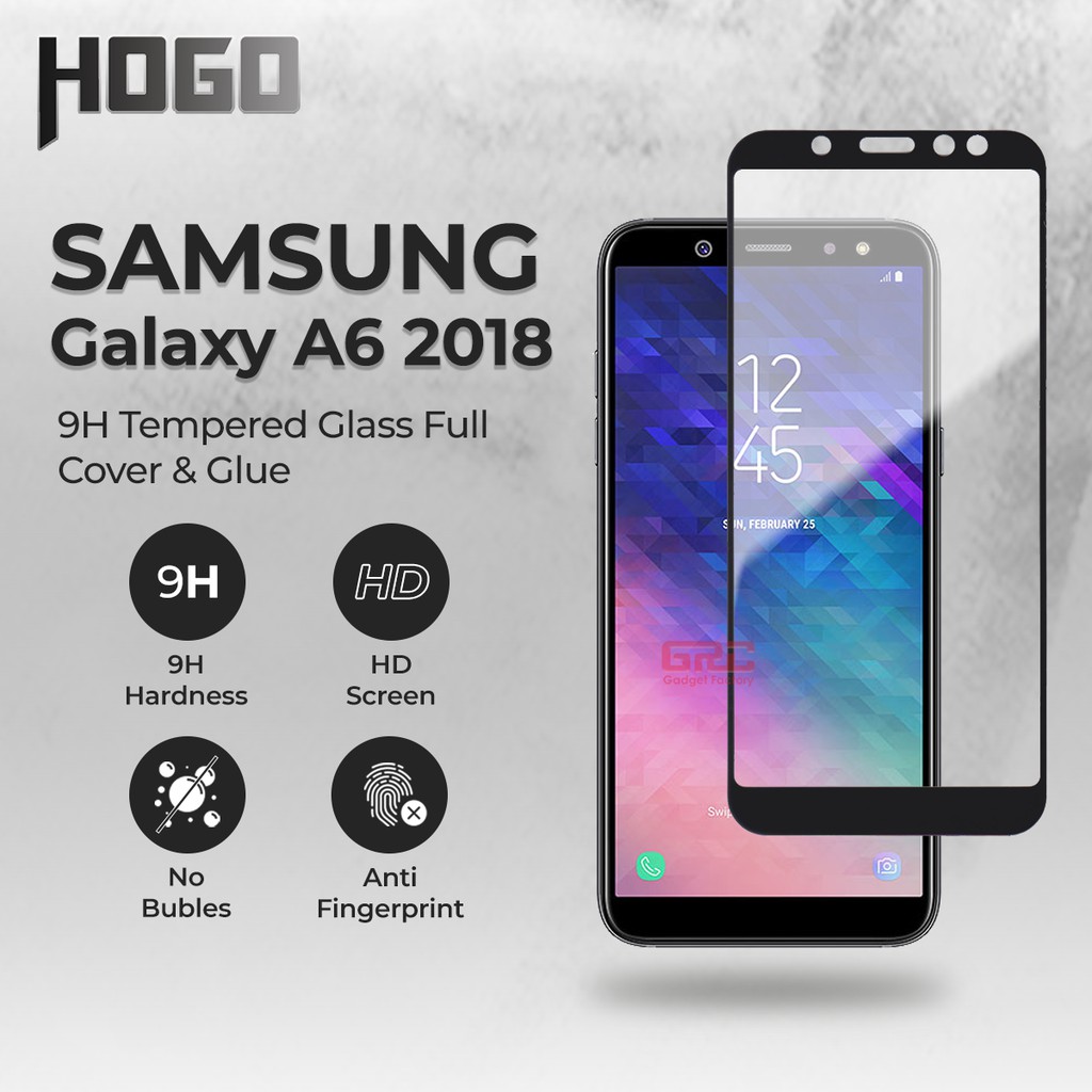 Tempered Glass SAMSUNG Galaxy A6 2018 HOGO Full Cover Glue