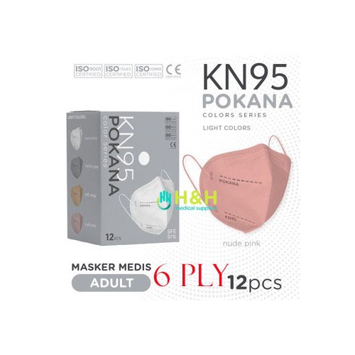 POKANA KN 95 6-ply Earloop Surgical Face Mask Adult - Box isi 12 pcs