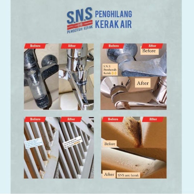 SNS Pembersih Kerak Air / Metal Polish / Super Power Pembersih Noda / Keramik Porselen / Oven Grill Sns