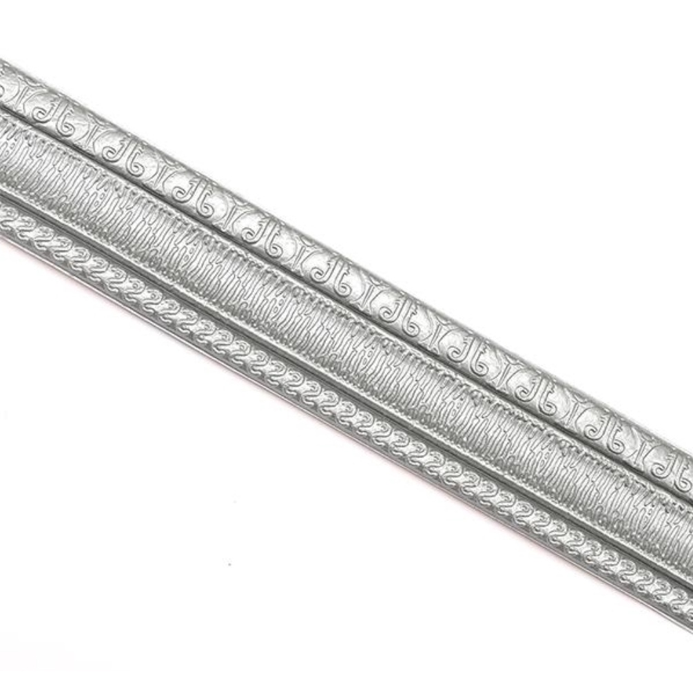 LIST BORDER FOAM 3D LIS WALLPAPER BORDER STICKER (LEBAR 5 CM)-T5-17 SILVER