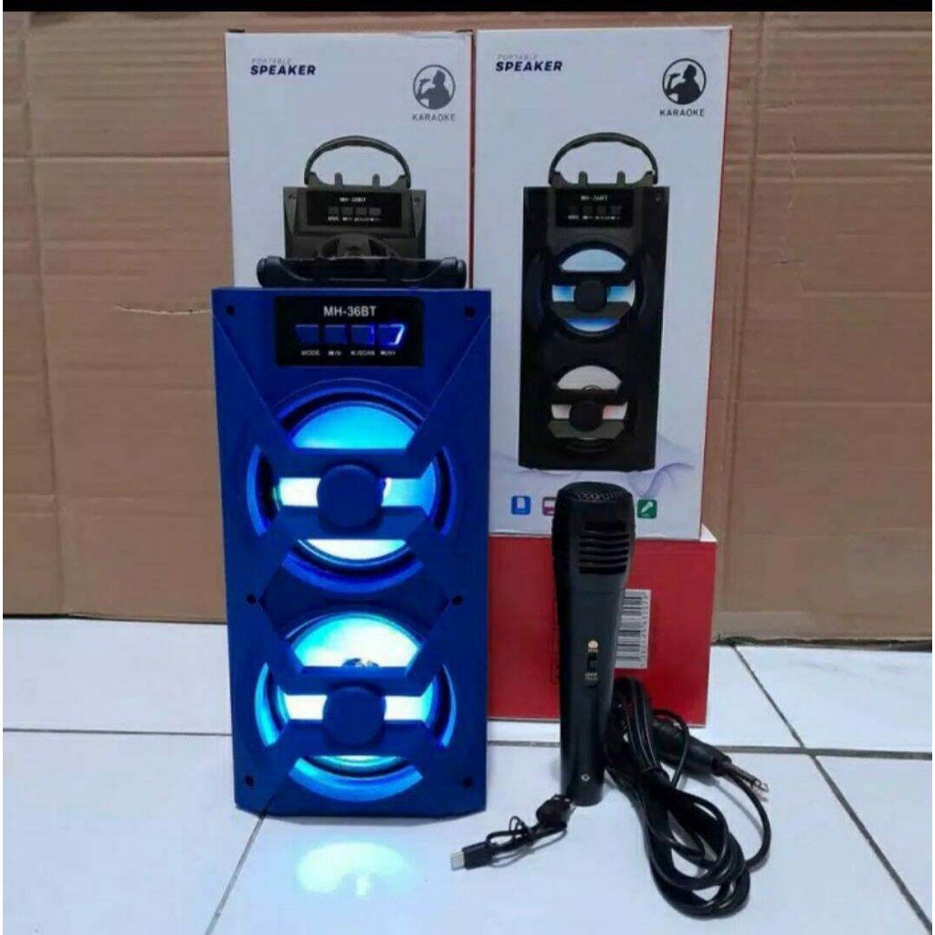 SPEAKER MP3 UKURAN SEDANG 4 INCH FREE MIC KARAOKE