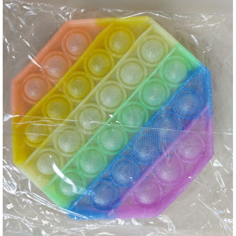 POP IT BENTUK-BENTUK MAINAN ANAK IMPOR-OKTAGON GLITER