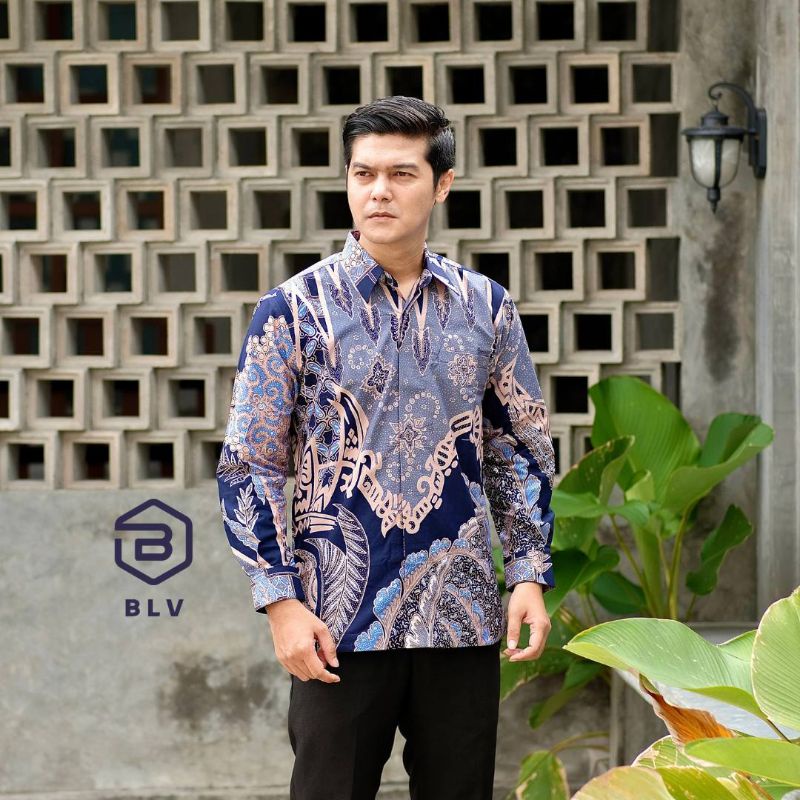 [12.12] KEMEJA BATIK PRIA LENGAN PANJANG SIZE M L XL XXL BSWART Batik HRB026 kenango panjang padi