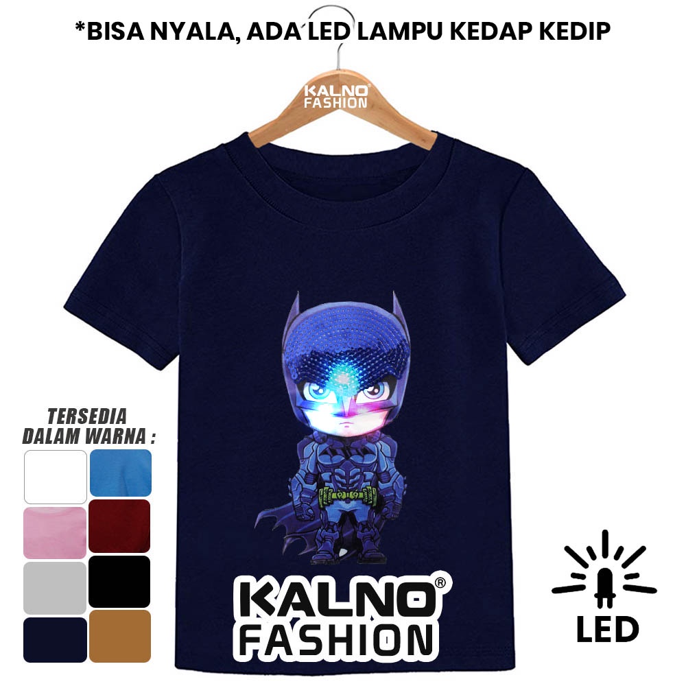 Baju anak pria wanita karakter BTMAN BT441 LED manik mani Bahan Katun polyester umur 1 - 7 tahun Random