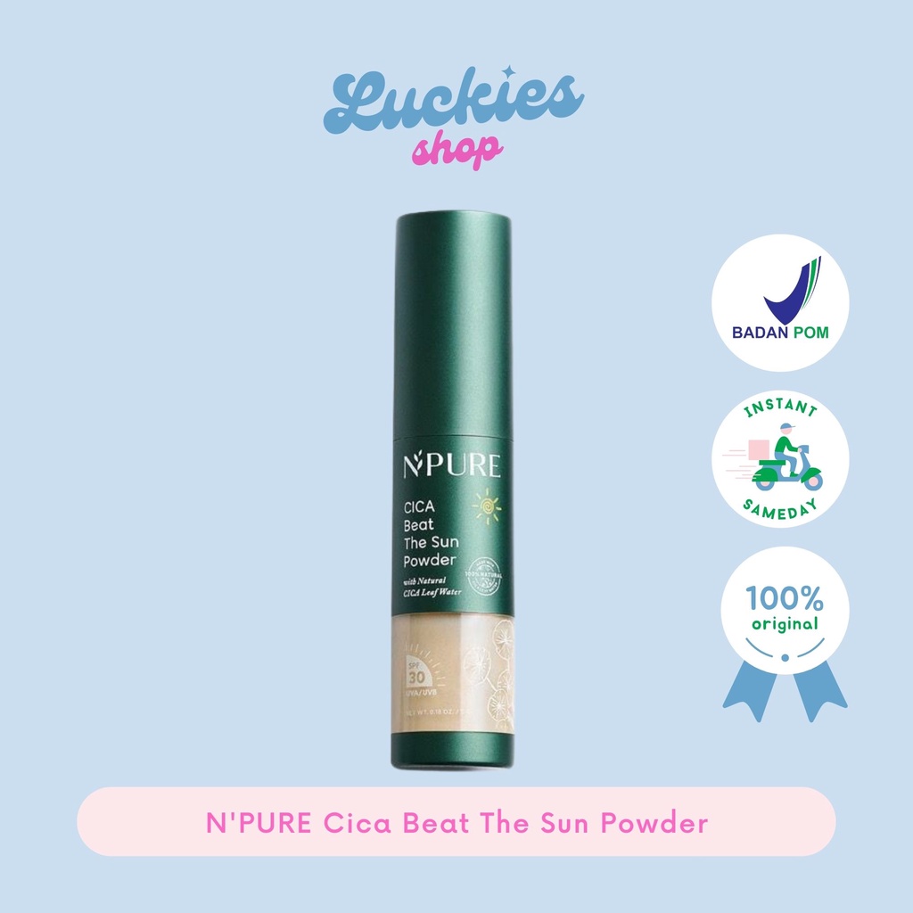 BPOM N'PURE Cica Beat The Sun Powder Bedak Npure Loose Powder SPF30 UVA/UVB