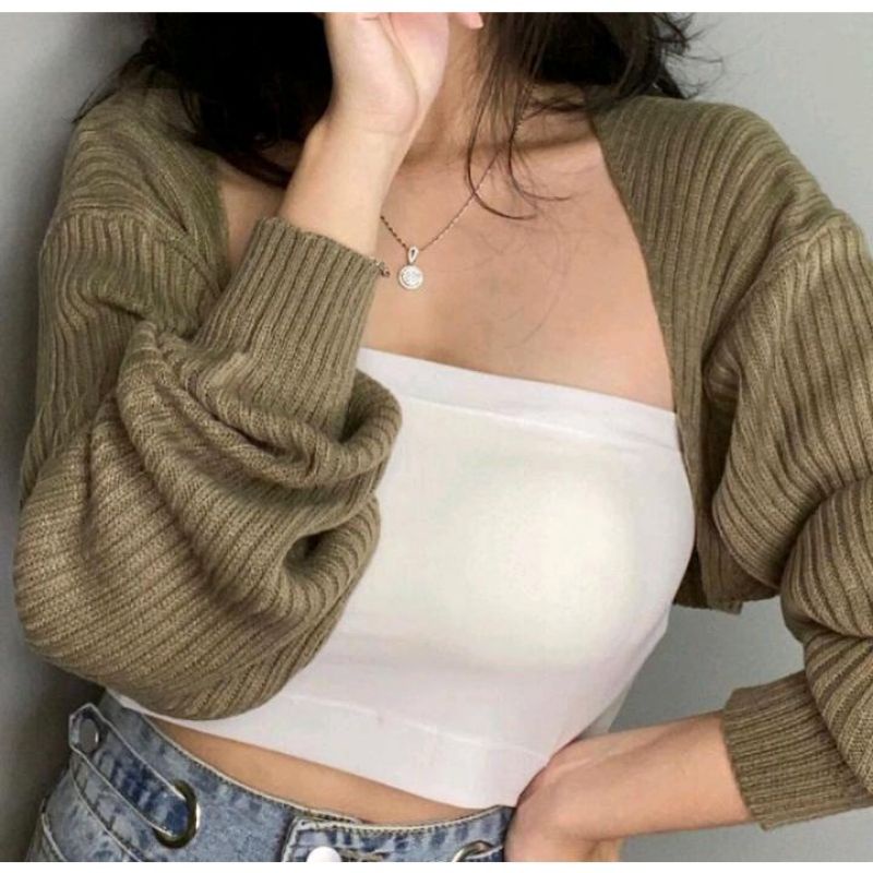 CARDIGAN BOLERO CROP / OUTWEAR KNIT PREMIUM / LIAM OVERSIZE CROP CARDIGAN