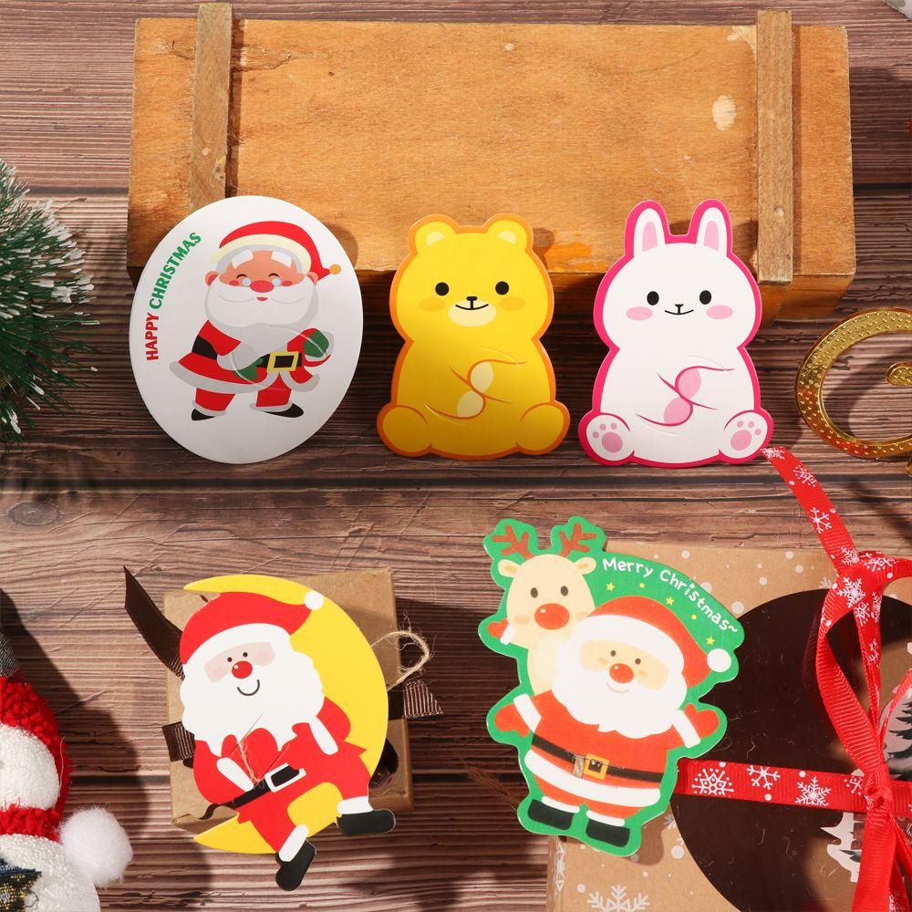 Top 50Pcs Kartu Packing Christmas Decor Party Santa Claus Snowman