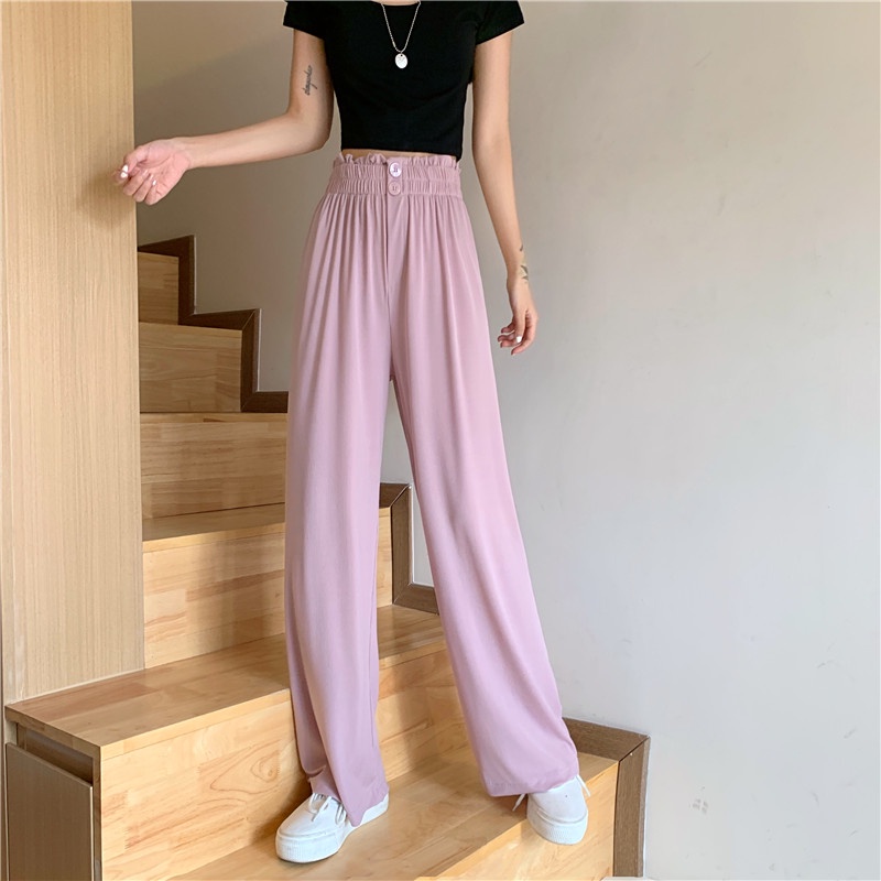 AMIEE - Korean Celana Wanita Terbaru Hightwaist Pants Celana Polos Wanita