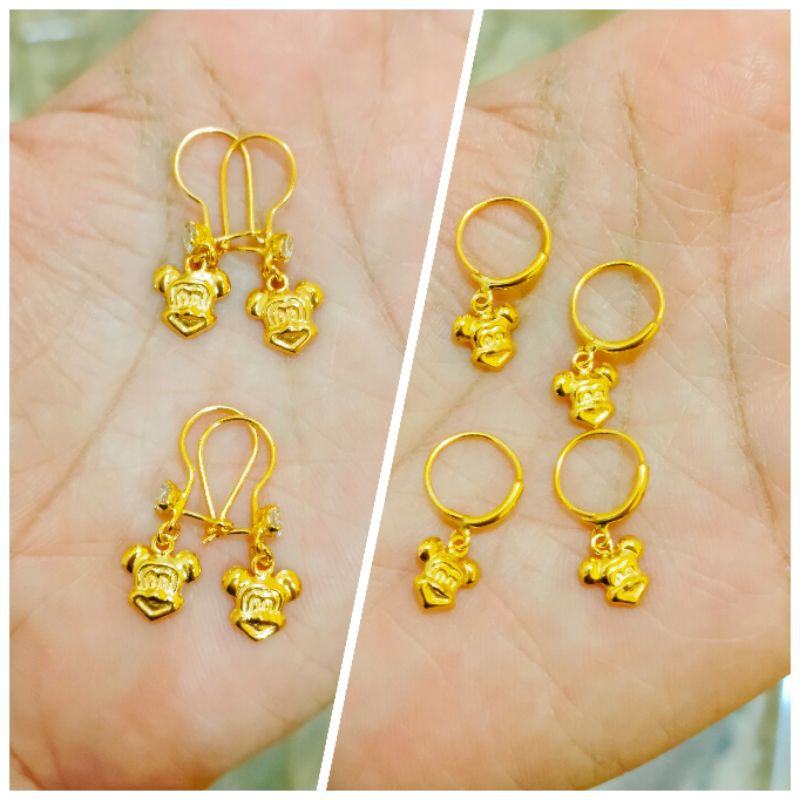 ANTING ANAK GANTUNG MICKY MOUSE ( PERAK 925 ) LAPIS EMAS 24K