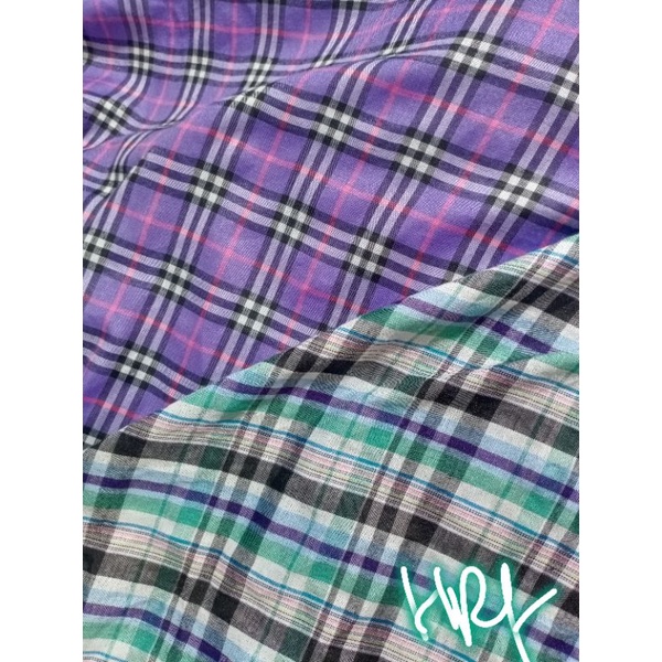 kain katun lokal motif kotak lebar 1.5m