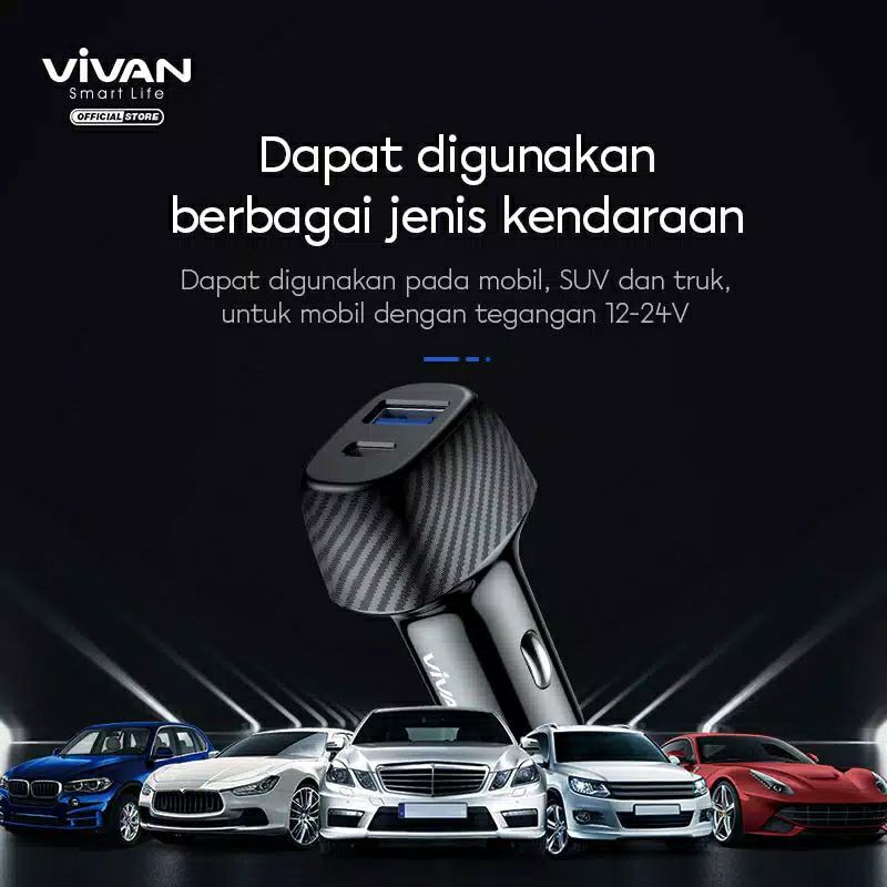 Vivan CC02P Car Charger 36W Quick Charge