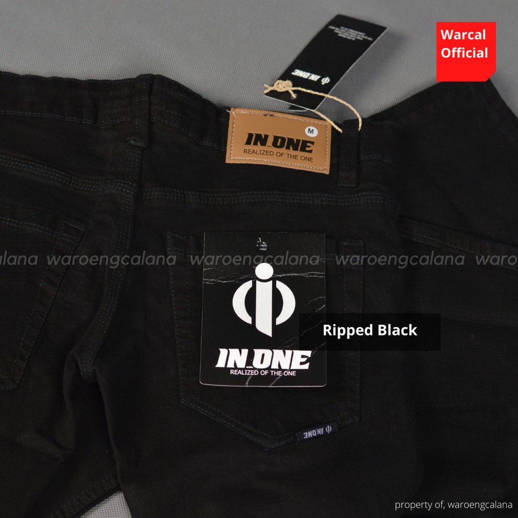 Celana Panjang Jeans Sobek Ripped Black