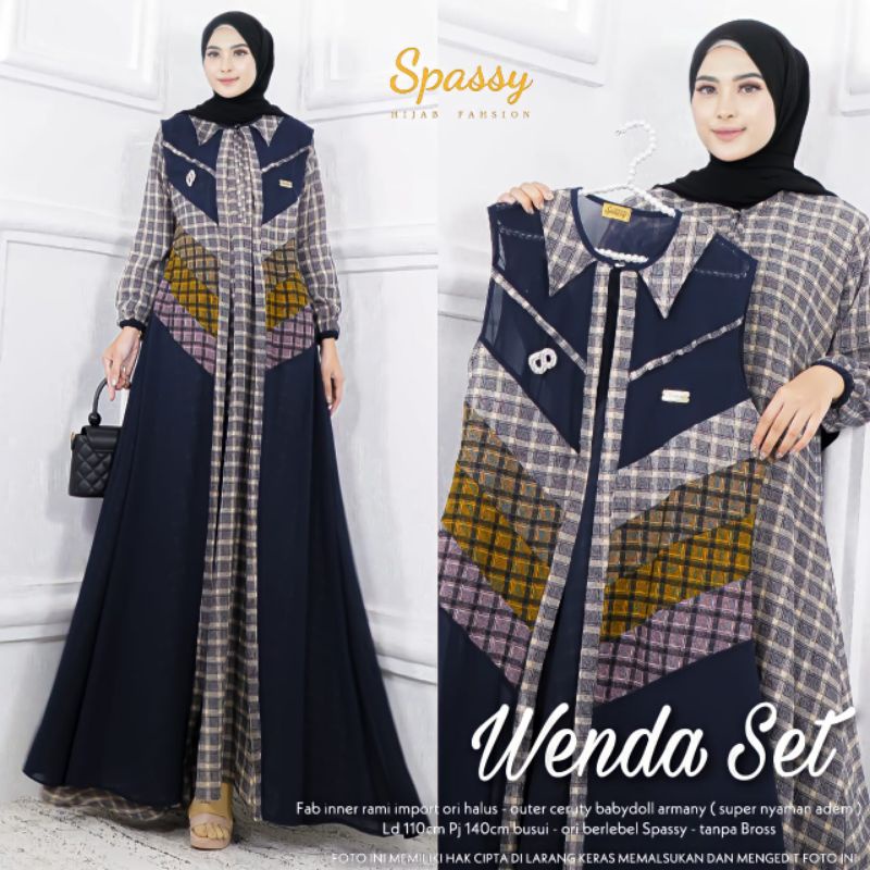 Anindya Wenda Set Gamis Dress Maxy Original