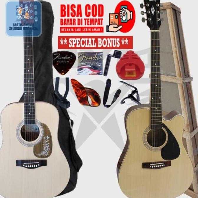 BEBAS ONGKIR - GITAR AKUSTIK GIBSON BODY JUMBO TANAM BESI TERLARIS1010