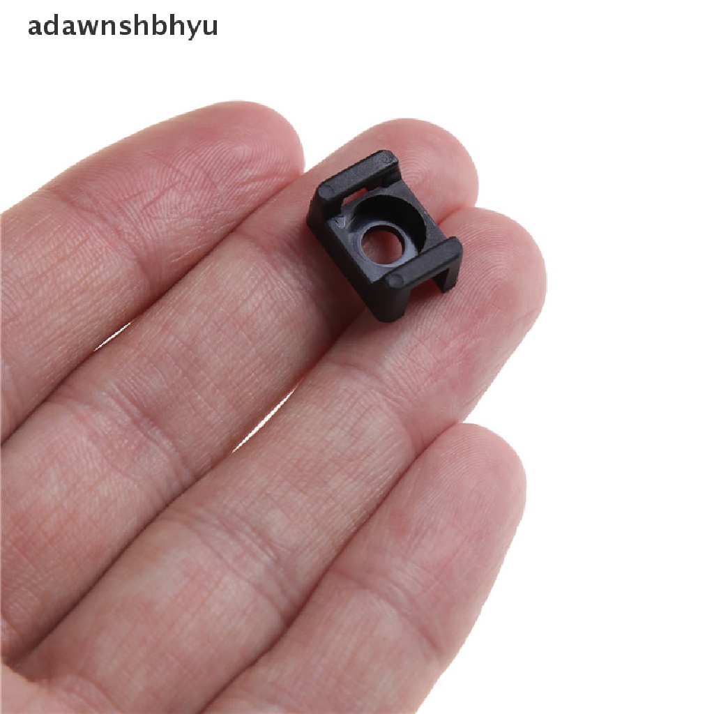 [adawnshbhyu] 100pcs /set Lebar 4.6mm Cable Tie Base Saddle Type Mount Wire Holder