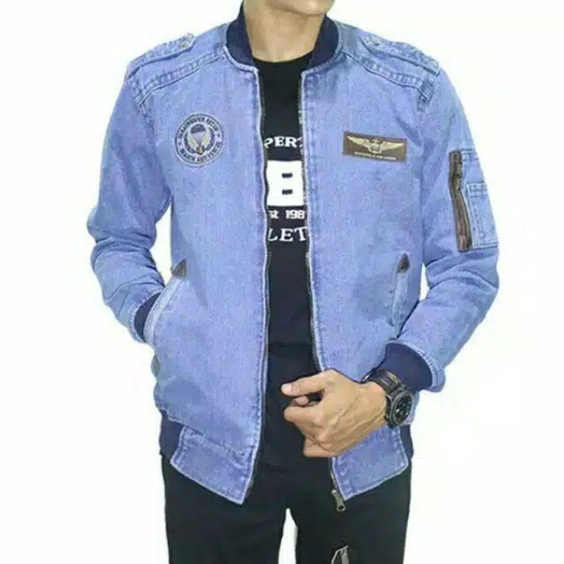 JAKET JEANS ROCAFELA ORIGINAL / JAKET BOMBER PRIA