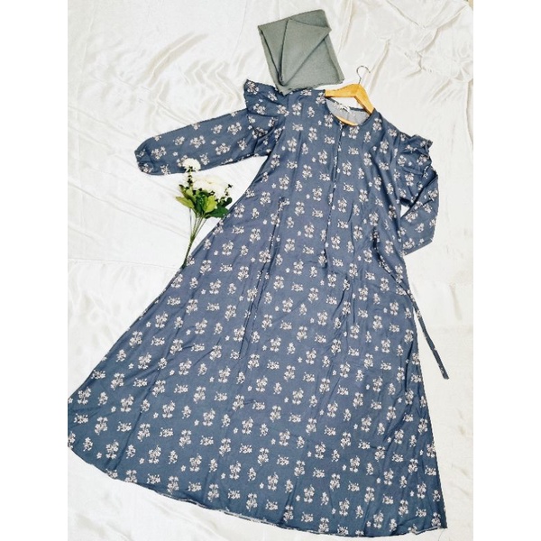 Aavani dress Navy / gamis shakila premium / gamis kondangan /gamis adem/ busana Muslim wanita