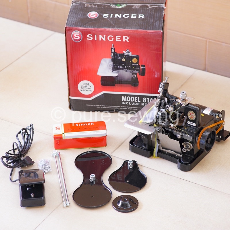 Mesin Jahit Obras 3 Benang Singer 81A1 Dengan Dinamo / Overlock Sewing Machine