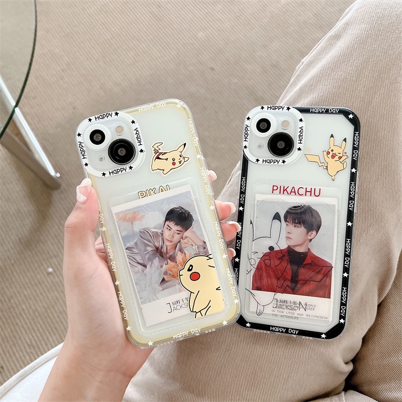 Soft Case Pelindung Transparan Motif Kartun Pikachu Untuk iPhone 12 13 Pro MAX 11 X XR XS MAX 7 8 Plus