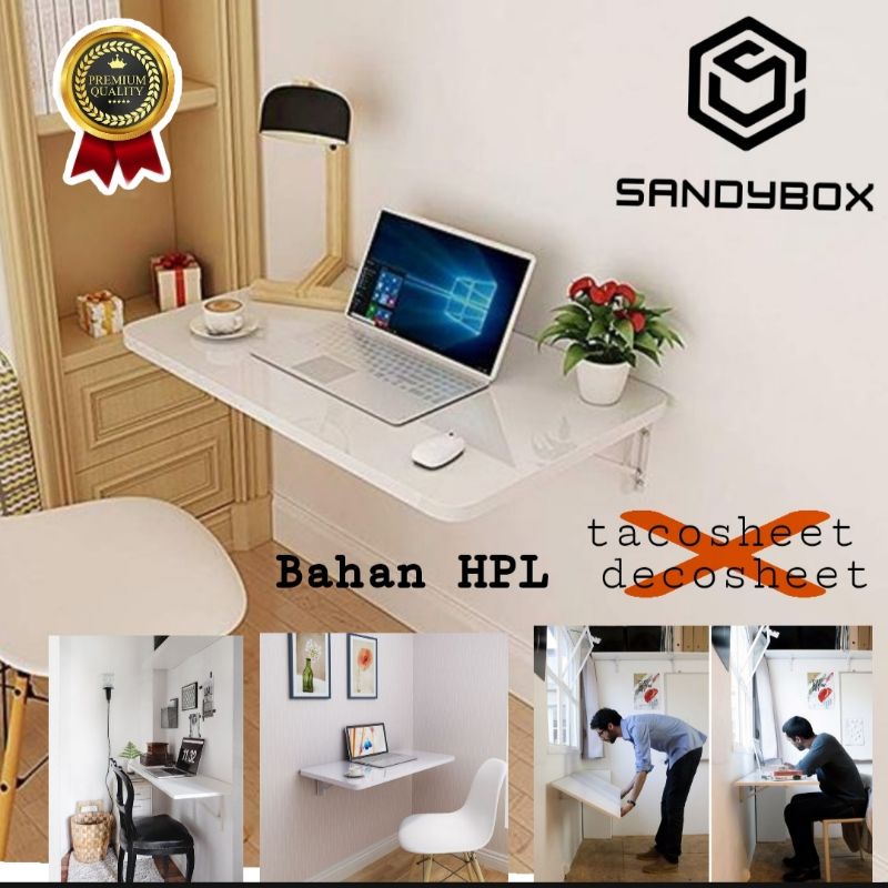 Meja lipat dinding / meja belajar / meja tempel 80x40