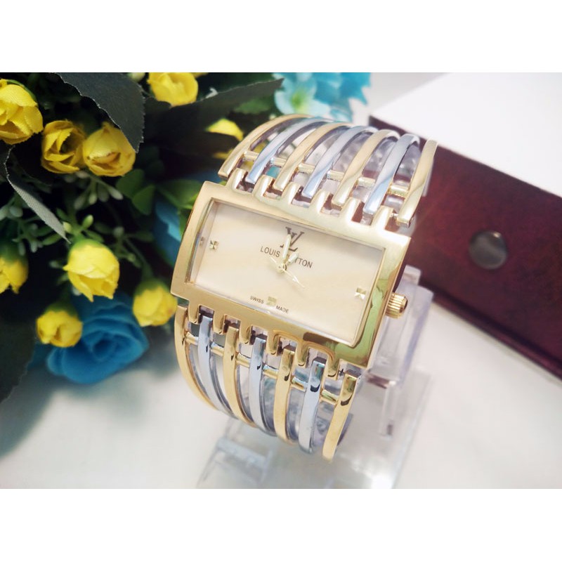Jam Tangan LV Cewek | Jam Tangan Wanita / Cewek LV Sisir Kombi Gold B_SWH