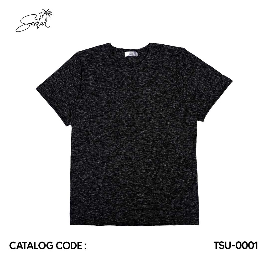 Santai T-shirt Basic Unfinished Black Pria Wanita ( TSU-0001 )