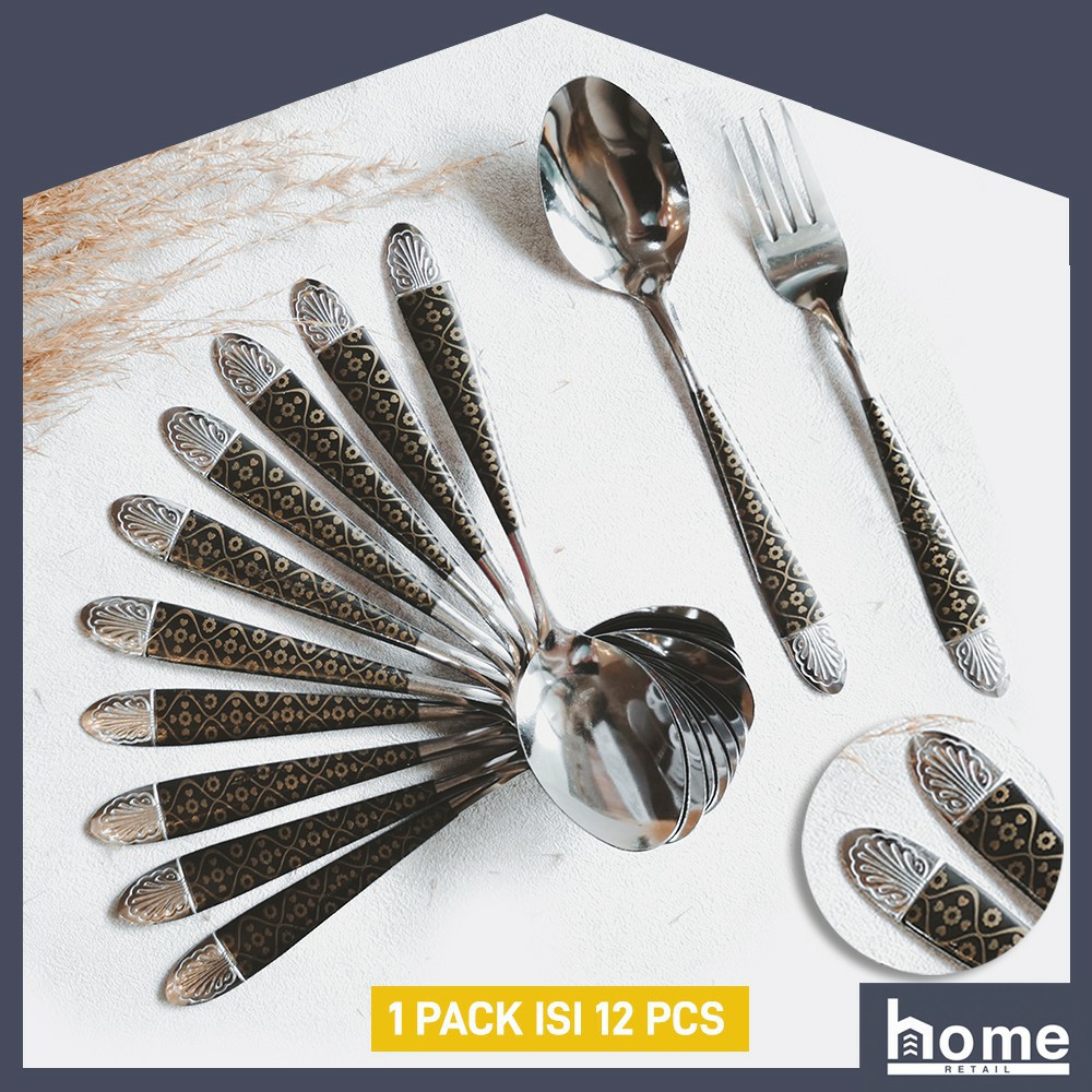 SENDOK/GARPU BATIK /SENDOK/GARPU MAKAN 1 LUSIN 12 PC