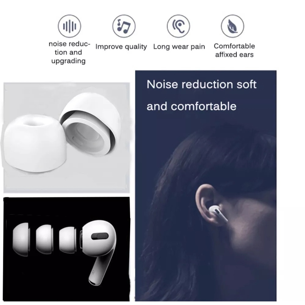 Ear Tips Buds UNTUK AIRPODS PRO Silicone Replacement 3 Size Eartips