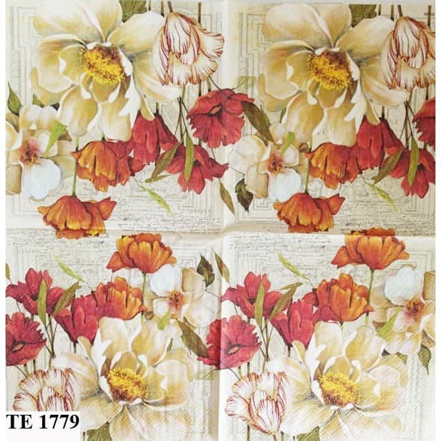 Tisu  Napkin Kerajinan  Decoupage Eropah 33X33 CM TE 1779 TTS