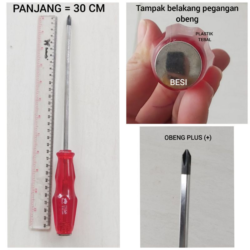 OBENG PANJANG (+)  PLUS BESAR MEREK BISON